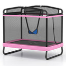 6 FT Kids Trampoline with Swing and Horizontal Bar Small Rectangle Trampoline