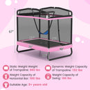 6 FT Kids Trampoline with Swing and Horizontal Bar Small Rectangle Trampoline
