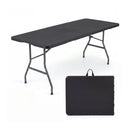 6 FT Fold-in-Half Camping Table with Rattan Texture by LJGDeals