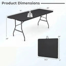 6 FT Fold-in-Half Camping Table with Rattan Texture by LJGDeals