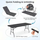 6 FT Fold-in-Half Camping Table with Rattan Texture by LJGDeals