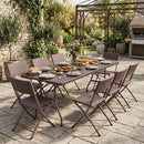 6 FT Fold-in-Half Camping Table with Rattan Texture by LJGDeals