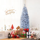 6 FT Pre-Lit Artificial Christmas Tree with 250 Cool-White LED Lights Black and White
