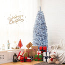 6 FT Pre-Lit Artificial Christmas Tree with 250 Cool-White LED Lights Black and White by LJGDeals