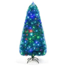 5/6/7 FT Pre-Lit Fiber Optic Christmas Tree with 148/185/226 Multi-Color LED Lights and Top Star Light by LJGDeals