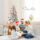 6 Feet Pre-Lit Slim Pencil Christmas Tree Snow Flocked Xmas Decor by LJGDeals