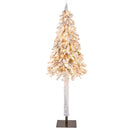 6 Feet Pre-Lit Slim Pencil Christmas Tree Snow Flocked Xmas Decor by LJGDeals