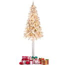 6 Feet Pre-Lit Slim Pencil Christmas Tree Snow Flocked Xmas Decor by LJGDeals