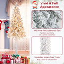 6 Feet Pre-Lit Slim Pencil Christmas Tree Snow Flocked Xmas Decor by LJGDeals
