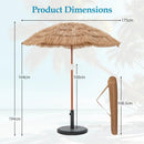 6 FT Thatched Beach Umbrella with Push Button Tilt Carrying Bag Set of 2 by LJGDeals