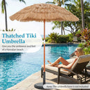 6 FT Thatched Beach Umbrella with Push Button Tilt Carrying Bag Set of 2 by DirectDeals