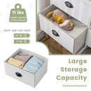 6 Fabric Drawers Storage Chest with Wooden Top by LJGDeals