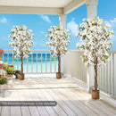 6 Feet Artificial Bougainvillea Tree with 910 White Flowers by LJGDeals