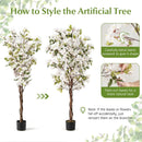 6 Feet Artificial Bougainvillea Tree with 910 White Flowers by LJGDeals