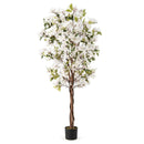 6 Feet Artificial Bougainvillea Tree with 910 White Flowers by LJGDeals