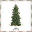 6/7/8 Feet Artificial Christmas Tree Pre-lit Hinged Xmas Tree with Warm White LED Lights and Pine Cones by LJGDeals