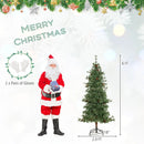 6/7/8 Feet Artificial Christmas Tree Pre-lit Hinged Xmas Tree with Warm White LED Lights and Pine Cones by LJGDeals