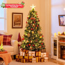 5/6/7 Feet Artificial Christmas Tree with Red Berries and Kerosene Lamps by DirectDeals