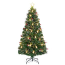 5/6/7 Feet Artificial Christmas Tree with Red Berries and Kerosene Lamps by LJGDeals