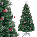 5/6/7 Feet Artificial Christmas Tree with Red Berries and Kerosene Lamps by LJGDeals