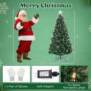 5/6/7 Feet Artificial Christmas Tree with Red Berries and Kerosene Lamps by LJGDeals