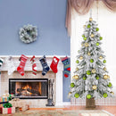 6 Feet Artificial Xmas Tree with 589 Flocked Branch Tips and 48 Xmas Balls by LJGDeals
