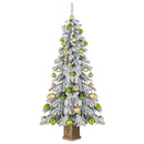 6 Feet Artificial Xmas Tree with 589 Flocked Branch Tips and 48 Xmas Balls by DirectDeals
