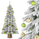 6 Feet Artificial Xmas Tree with 589 Flocked Branch Tips and 48 Xmas Balls by DirectDeals