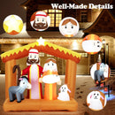 6 Feet Christmas Inflatables Nativity Scene Outdoor Decoration with Built-in LED Lights by LJGDeals