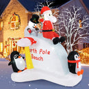 6 Feet Christmas Inflatable with Blow up Penguins and Santa Decoration by LJGDeals