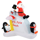 6 Feet Christmas Inflatable with Blow up Penguins and Santa Decoration by LJGDeals
