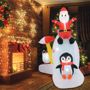 6 Feet Christmas Inflatable with Blow up Penguins and Santa Decoration by LJGDeals