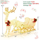 6 Feet Christmas Lighted Reindeer and Santa's Sleigh Decoration with 4 Stakes by LJGDeals