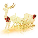 6 Feet Christmas Lighted Reindeer and Santa's Sleigh Decoration with 4 Stakes by LJGDeals