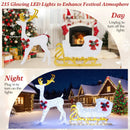 6 Feet Christmas Lighted Reindeer and Santa's Sleigh Decoration with 4 Stakes by LJGDeals