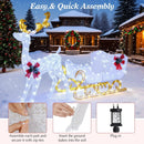 6 Feet Christmas Lighted Reindeer and Santa's Sleigh Decoration with 4 Stakes by LJGDeals
