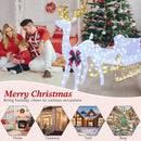 6 Feet Christmas Lighted Reindeer and Santa's Sleigh Decoration with 4 Stakes by LJGDeals