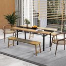 6 Feet Dining Table with Heavy-Duty Metal Frame for 6-8 People-Natural by LJGDeals