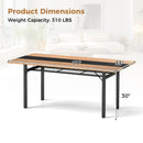 6 Feet Dining Table with Heavy-Duty Metal Frame for 6-8 People-Natural by LJGDeals