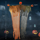 6 Feet Hanging Pumpkin Ghost with Red Glowing Eyes and Bendable Arms by LJGDeals