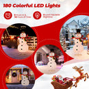 6 Feet Lighted Christmas Snowman with 180 Colorful LED Lights