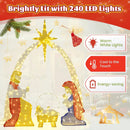 6 Feet Lighted Nativity Scene Yard Decoratio with 240 Warm White LED Lights by LJGDeals