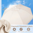 6 Feet Patio Umbrella with Fringe with Push Button Tilt and Wood Pole by LJGDeals