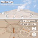 6 Feet Patio Umbrella with Fringe with Push Button Tilt and Wood Pole by DirectDeals