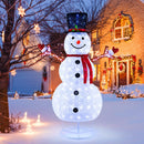6 Feet Pre-Lit Christmas Snowman with Built-in Lights and Black Hat by LJGDeals