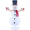 6 Feet Pre-Lit Christmas Snowman with Built-in Lights and Black Hat by LJGDeals