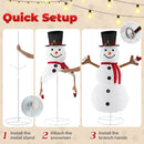 6 Feet Pre-Lit Christmas Snowman with Built-in Lights and Black Hat by LJGDeals