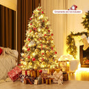 5 Feet Pre-Lit Artificial Christmas Tree with 8 Modes LED Lights with Berries by LJGDeals