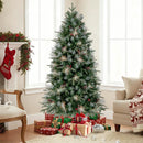 5 Feet Pre-Lit Artificial Christmas Tree with 8 Modes LED Lights with Berries by LJGDeals