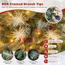 5 Feet Pre-Lit Artificial Christmas Tree with 8 Modes LED Lights with Berries by LJGDeals